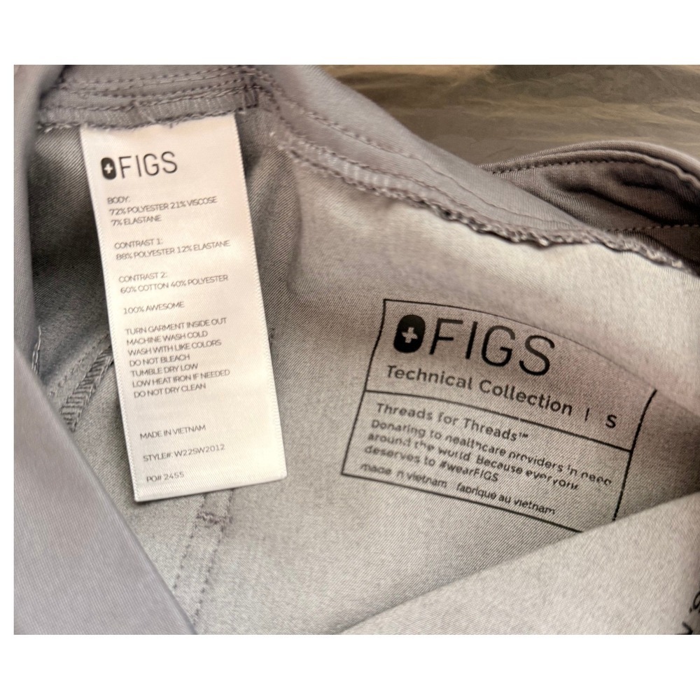 FIGS Zamora Jogger Scrub Pants Womens S Grey Technical Collection - Picture 4 of 4